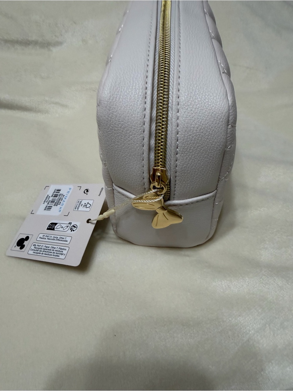 Primark Minnie Mouse White Quilted Cosmetic Bag NWT - Picture 3 of 5